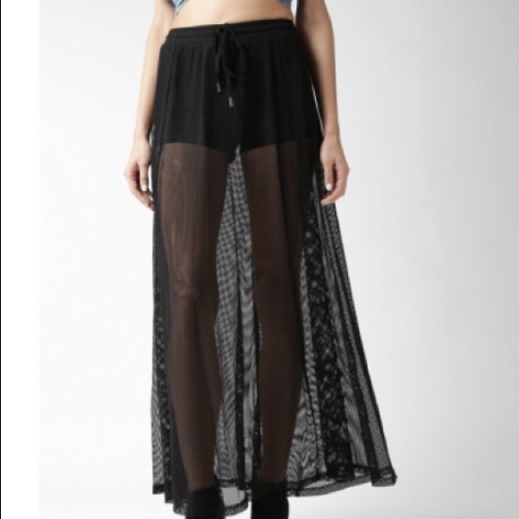 fishnet maxi skirt